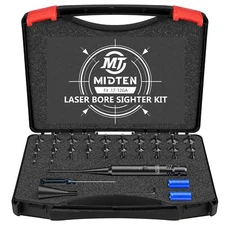 Professional Red Laser Bore Sight Kit with 32 Adapters for 0.17 to 12GA Calibers