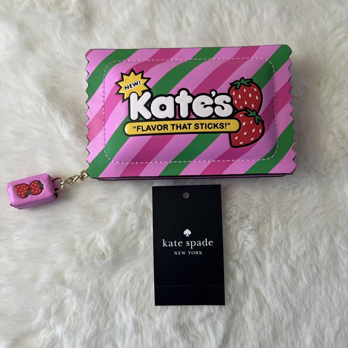 New Kate Spade Bubble Gum 3D Small Card Holder Pink Multi | eBay