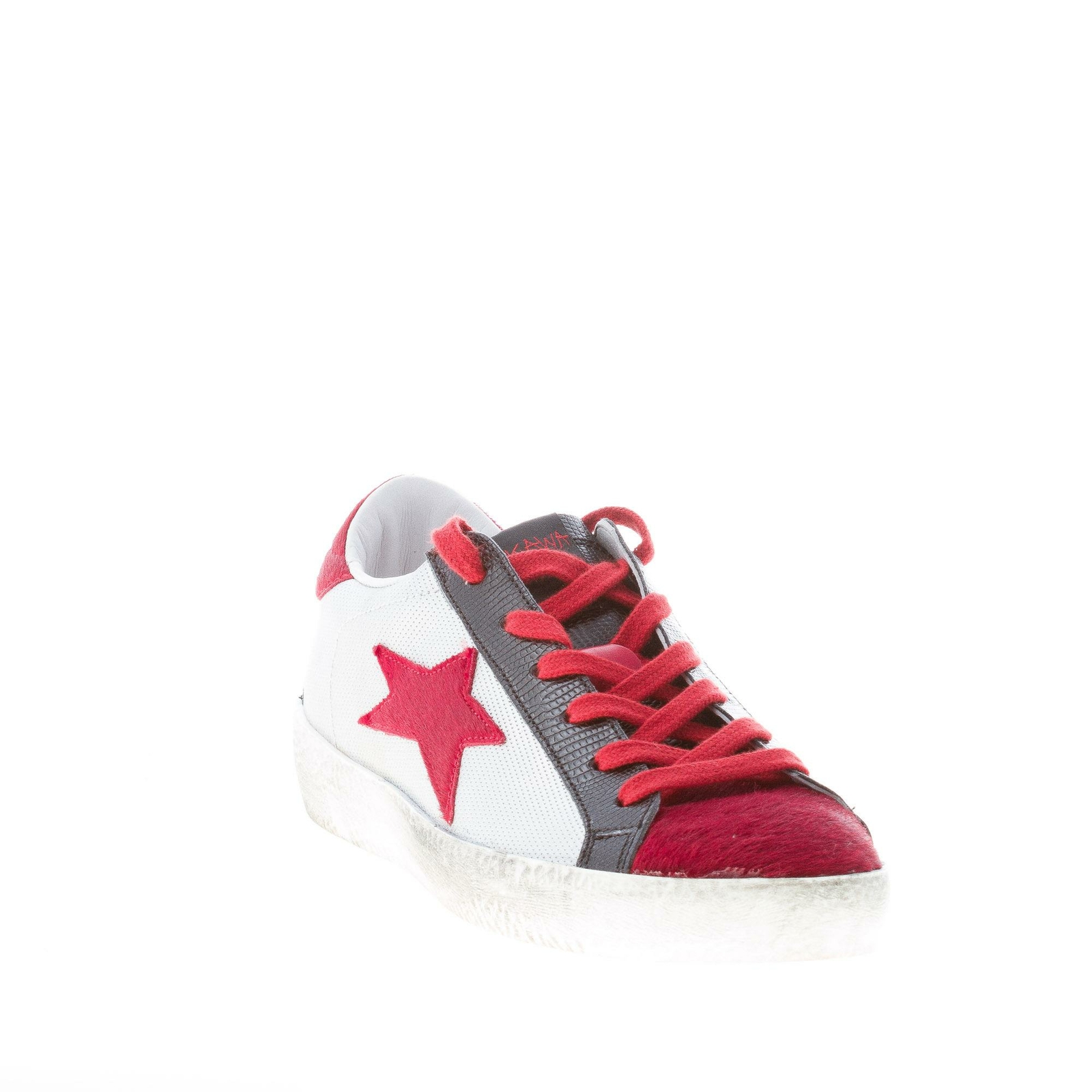 ISHIKAWA scarpe donna shoes Sneaker Low 1556bl pelle multicolore pony bordeaux