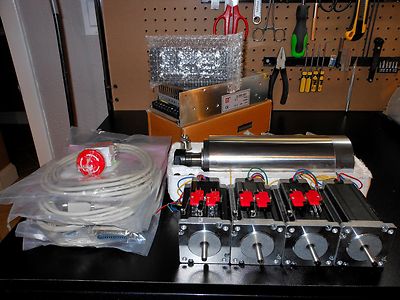 Gecko G540 Rev 8 CNC Controller Kit + 4 NEMA 23 Motors + 48V PSU + Spindle