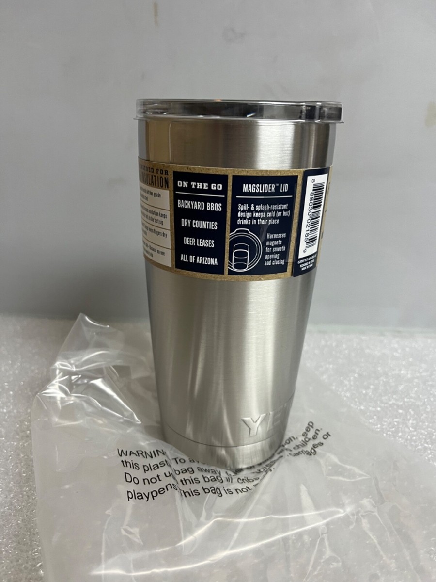 YETI Tumbler Cup Rambler 20 oz. Insulated Stainless w/ Magslider