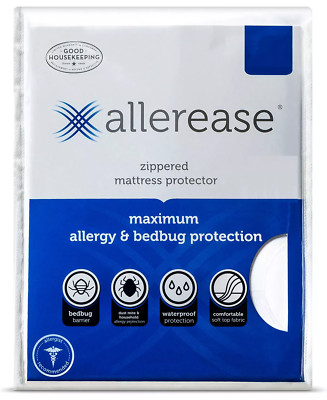 AllerEase Maximum Waterproof Allergy Bedbug Zippered Queen Mattress Protector