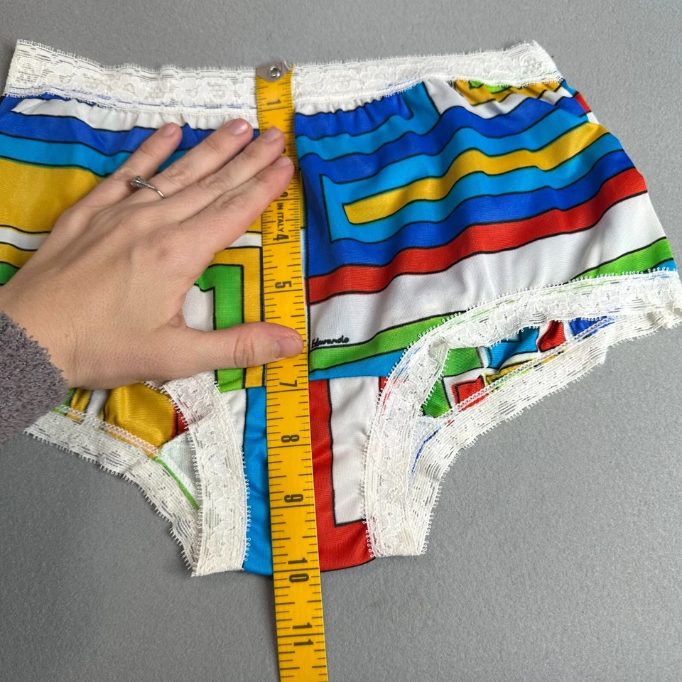 De Colección Años 60 Bragas Mujer 6 M Sears NUEVO NOS Nailon Bikini Mondrian Colorblock Arte Foto 3 de 4