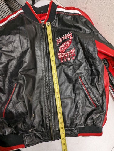 Chaqueta de cuero Detroit Red Wings Champions 2002 Stanley Cup - Imagen 8 de 14