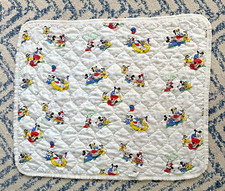 VTG Disney Babies Mickey  Friends Quilted Crib Blanket Comforter Dundee 1984