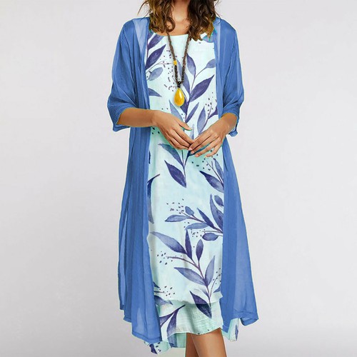 sleeveless dress with shawl
