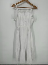 J Crew Dress Womens Medium White Eyelet Beverly Sleeveless