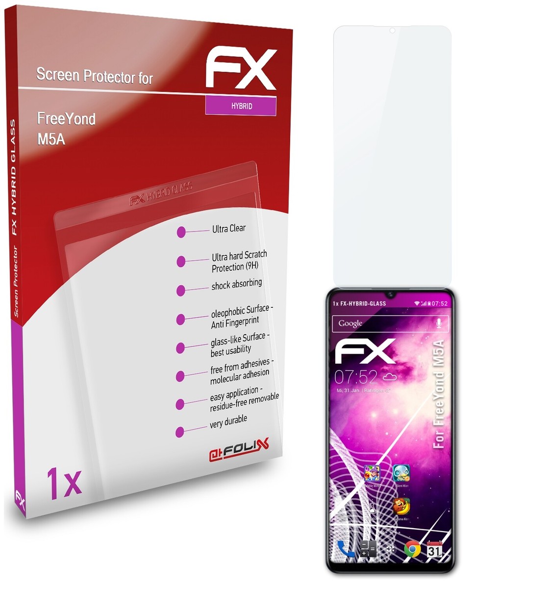 AtFoliX 3x Film Protection D'écran Pour FreeYond M5A Protecteur D'écran