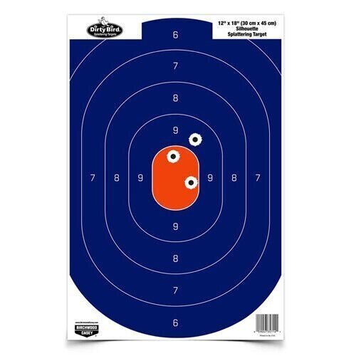 Birchwood Casey BC-35718 Dirty Bird Silhouette Target 12x18 Blue/Orange 8 Pack - Afbeelding 1 van 1