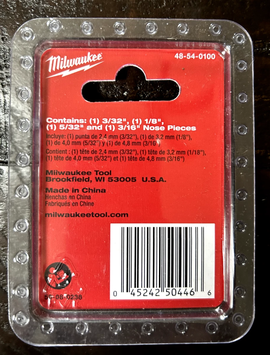 Milwaukee M12 Rivet Tool Retention Nose Pieces Set (4-Pack) 48-54 