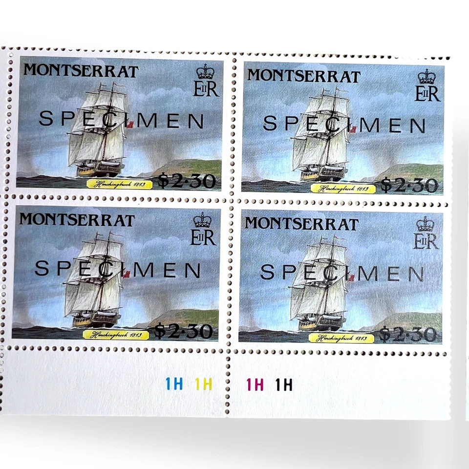 BULK LOT x16 Decimal Stamps UNUSED Montserrat 1986 Postal Sailing Ships MNH - Image 2 of 4