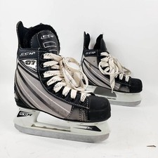 CCM 01 Junior Ice Hockey Skates Black Gray Lace Up China Youth Size 12J