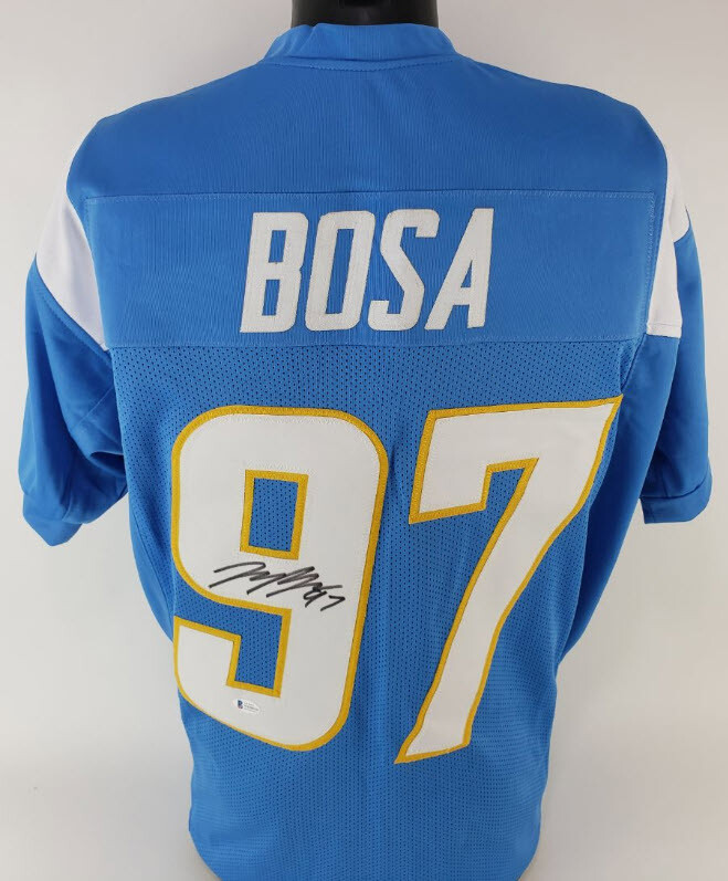 Joey Bosa Autographed Signed Los Angeles Chargers Custom Jersey Beckett Witness 