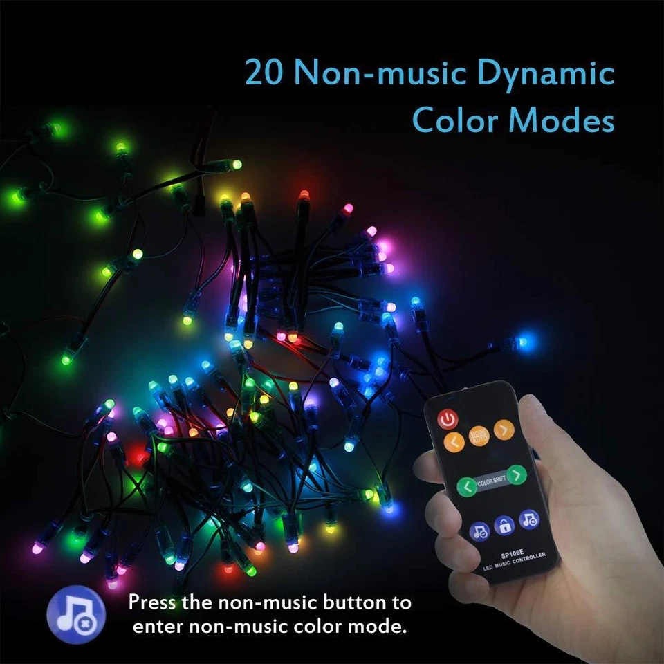 WS2811 Music Sync Addressable RGB LED Pixel Light 5V 12mm Digital Dream Color  - Image 2 of 4