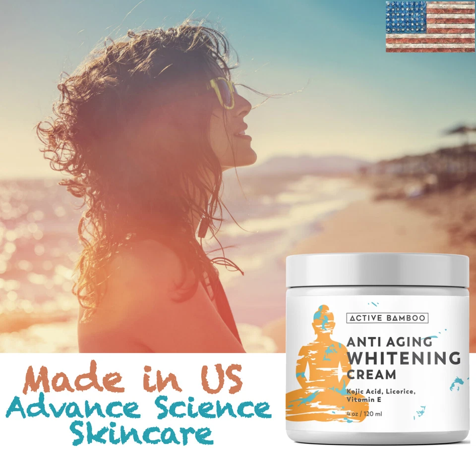 Crema blanqueadora antienvejecimiento crema aclaradora de piel corrector de manchas oscuras hecha en EE. UU. Foto 3 de 4