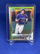 MICHAEL TOGLIA 2021 BOWMAN CHROME GOLD REFRACTOR PROSPECT #D 43/50