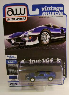 1965 '65 FORD GT40 MK1 BLUE V/N R3 MODERN MUSCLE AUTO WORLD 2022