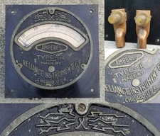 LARGE 6" antique Reliance Instrument Co. Type R 400 Ampere Meter Steampunk gauge