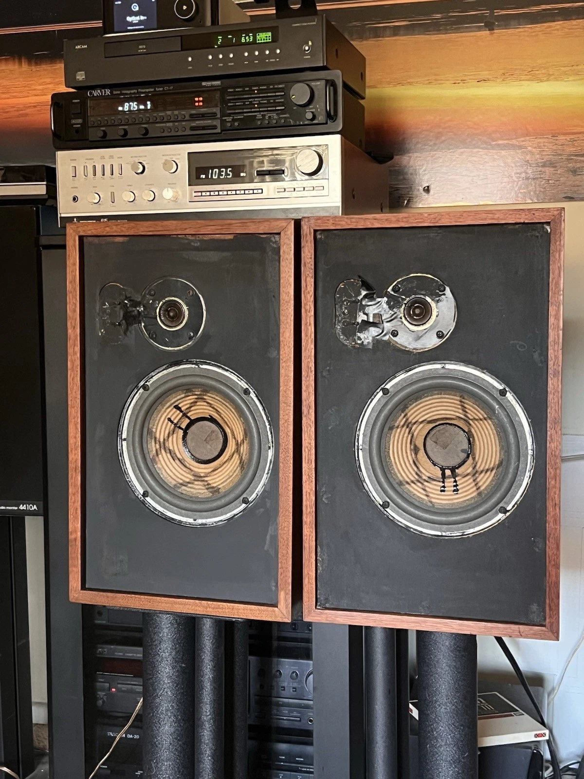 Vintage Acoustic Research AR6 Speakers New Surround, Clean Cabinets Beautiful image 3
