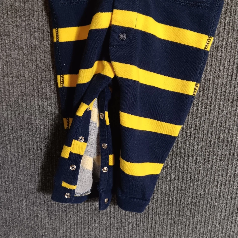 Polo Ralph Lauren Niño Azul Marino Amarillo Rayas Jersey Una Pieza Capucha Talla 12 Meses Foto 4 de 4