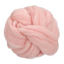 Needle Felting Wool, 8.5 Oz Nature Fibre Wool Yarn Roving White Pink 