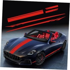 5pcs Car Side Body Stickers Car Hood Decal Car Stripe Decals Rearview Red