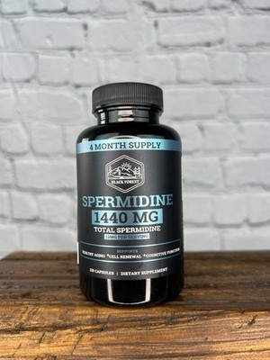 Black Forest Spermidine Supplement - 1440mg, Non GMO, Vegan - 120 Capsules
