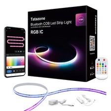 6.56ft Bluetooth RGB IC COB Led Strip Light with App, Chasing COB Light Strip...
