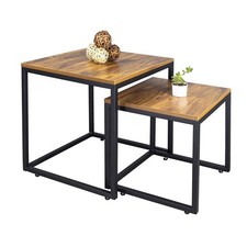 DIMAR GARDEN 2 Set Wood Large: 20" x x 20", Small: 16" x x 16", Brown