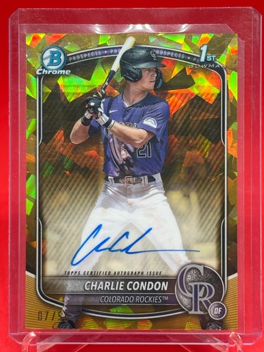 Charlie Condon #CPS-CC 2025 Bowman Chrome Prospects Sapphire Autograph Variation card