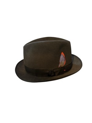 Vintage Cavanagh Fedora Hat Dark Gray Felt Size 7 Cavanagh USA Feather