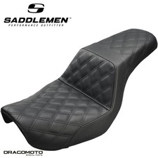 SELLE HARLEY DYNA / GLIDE SADDLEMEN Step-Up 804-04-175 2-Up Seat Noire GelCor...