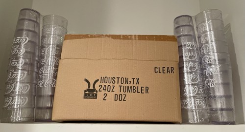 Vintage Coca-Cola 24 Oz Clear Plastic Tumblers, Set Of 24 NOS, Unopened - Picture 3 of 4