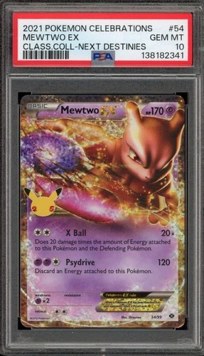 Pokemon Mewtwo EX Celebrations Classic Coll. Next Destinies #54 PSA 10 Gem Mint