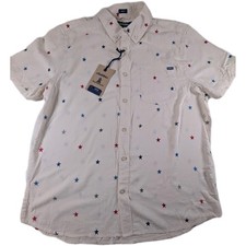 Chubbies Mens Medium The All Stars No Stripes Resort Weave Friday ButtonUp Shirt