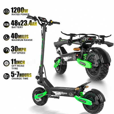 #ad #ad 1200W Electric Scooter Adult 30MPH 40Mile Offroad Foldable All Terrain E Scooter $259.00