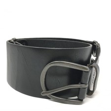 Gap Wide Waist Belt Womens Size Large L Black Leather Y2K 2.5" Wide Harness