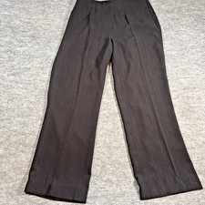 Vintage Solini Dress Pants Womens 10 Black Silver Pinstripe Crepe Lined USA