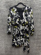 NWT Alice + Olivia Ophelia Faux Wrap Long Sleeve Mini Dress Divine Opal Size 4