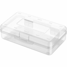 Business Source BSN49272 Clear Pencil Case High-Capacity