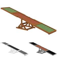 PawHut Wooden Dog Agility Seesaw for Training and Exercise