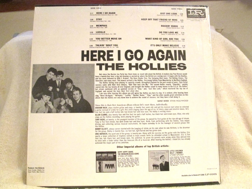 THE HOLLIES HERE I GO AGAIN ORG 1964 MONO BRITPOP DEBUT IN SHRINK! STUNNING!! Foto 4 de 4