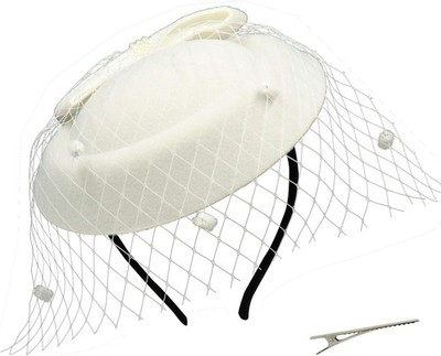 Damen Bowknot Pillbox Fascinator Hut Hochzeit Tea Party Hüte mit Schleier