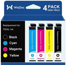 Wisdoc 702xl Ink Cartridges 2 Packs Of 4 (8) Epson Workforce Pro Compatibility