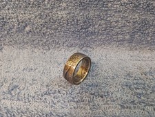 Handcrafted 1958 Franklin 90 silver half dollar coin ring  size 10-1/2