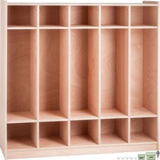 Coat Locker, 5-Section Daycare Cubby Coat Rack, Classroom Coat Locker and Backpa