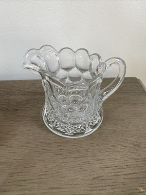 EAPG Steimer Creamer honeycomb / chickenwire Early American Pattern Glass