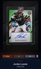 26 Topps Bunt DIGITAL Pristine Green Signature Encased ICONIC Jordan Lawlar