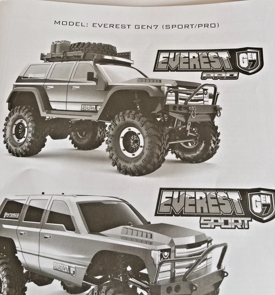 Redcat Racing Everest GEN 7 PRO 1/10 Scale Crawler Stock OWNERS MANUAL - Image 2 of 2