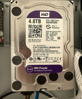 Western Digital WD Purple WD40PURX 4TB 3.5'' SATA 5400RPM 64MB Internal HDD